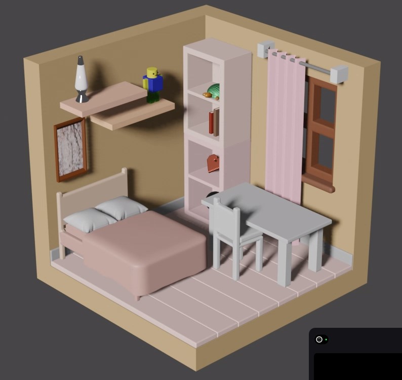 Локация Комната, созданная в Blender — работа Ани, 12 лет